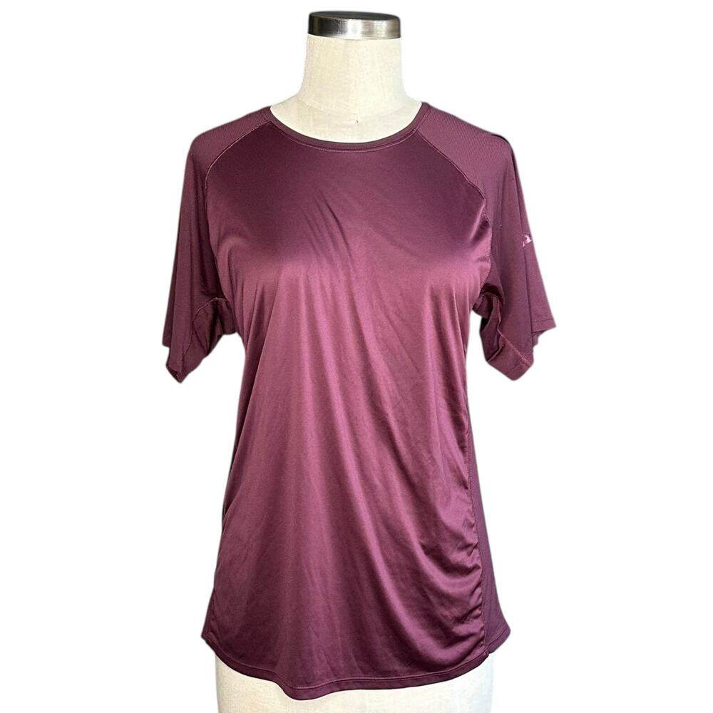 BROOKS Burgundy Lightweight Mesh Running Short Sleeve Top Women's Size Medium‎